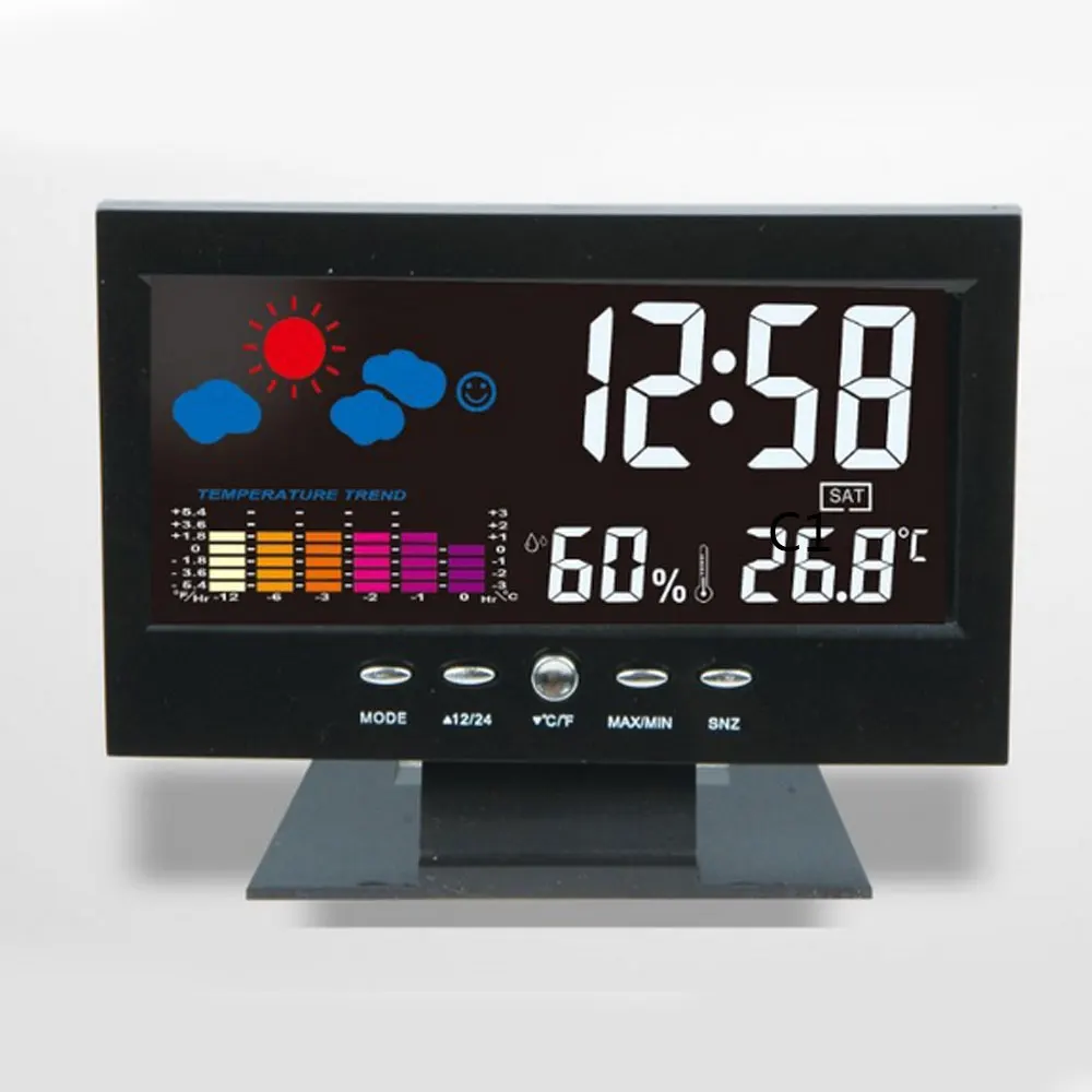 LED Display Digital Alarm Clock Wake Up Snooze Weather Thermometer LCD Color Battery Operated Home Decoration Clock
LED Display Digital Alarm Clock Wake Up Snooze Weather Thermometer LCD Color Battery Operated Home Decoration Clock