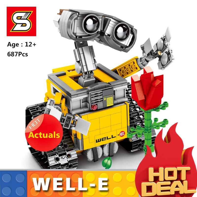 Idea SY 7007 Robot WALL E 21303 Model SET Self-Locking Building Bricks Blocks Compatible legoingLYS 16003 for kid Birthday Gifs
Idea SY 7007 Robot WALL E 21303 Model SET Self-Locking Building Bricks Blocks Compatible legoingLYS 16003 for kid Birthday Gifs
