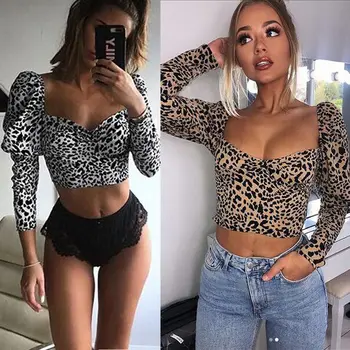 Ladies Autumn Blouse Crop Top Women Spring Sexy Leopard Print Long Sleeve V-Neck Pullover Tops
Ladies Autumn Blouse Crop Top Women Spring Sexy Leopard Print Long Sleeve V-Neck Pullover Tops