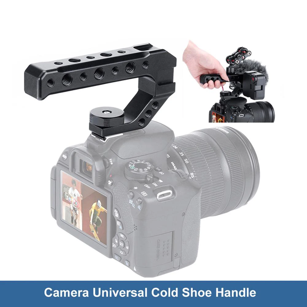 DSLR Camera Top Handle Grip Metal Cold Shoe Adapter Mount Universal Hand Grip for Sony Nikon Canon with 1/4 3/8 Screw
DSLR Camera Top Handle Grip Metal Cold Shoe Adapter Mount Universal Hand Grip for Sony Nikon Canon with 1/4 3/8 Screw