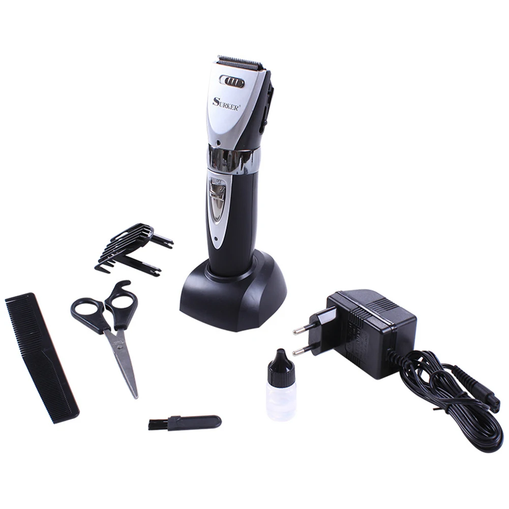 

Surker Sk-7203 Professional Hair Trimmer 0-9Mm Adjustable Hair Clipper Mute Electric Hairdresser Styling Hairdressing Tools Eu