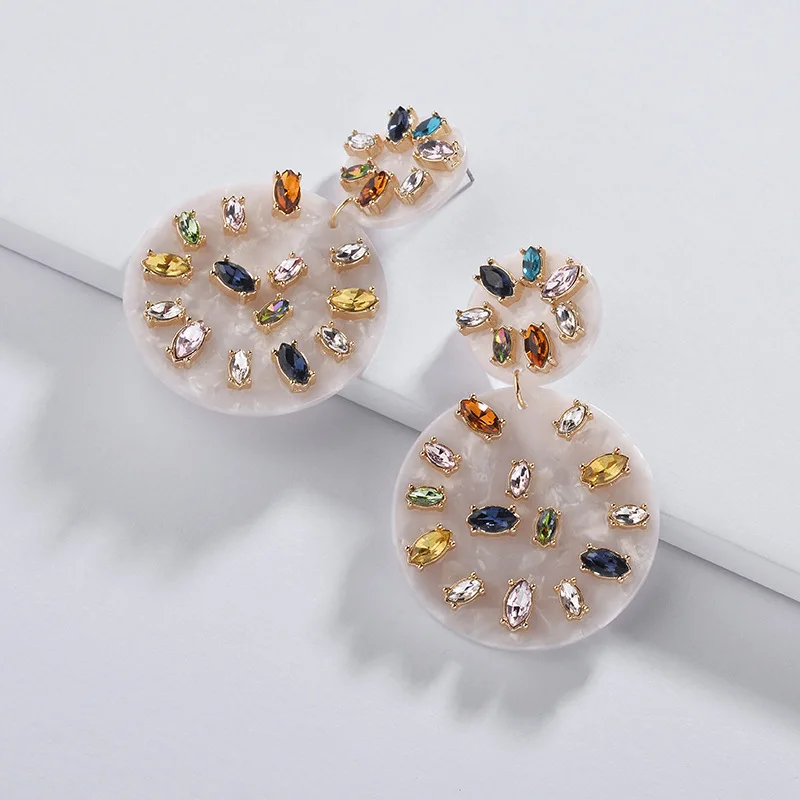 New Arrival Double Round Leopard Grain Acrylic Earring Multiple Crystal Jeweled Statement Earrings for Women NEW-2019 Earrings
New Arrival Double Round Leopard Grain Acrylic Earring Multiple Crystal Jeweled Statement Earrings for Women NEW-2019 Earrings