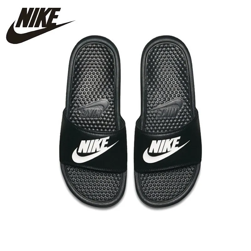 

Nike BENASSI JDI Black And White Sports Slippers Anti-slip Comfortable Sandals # 343880