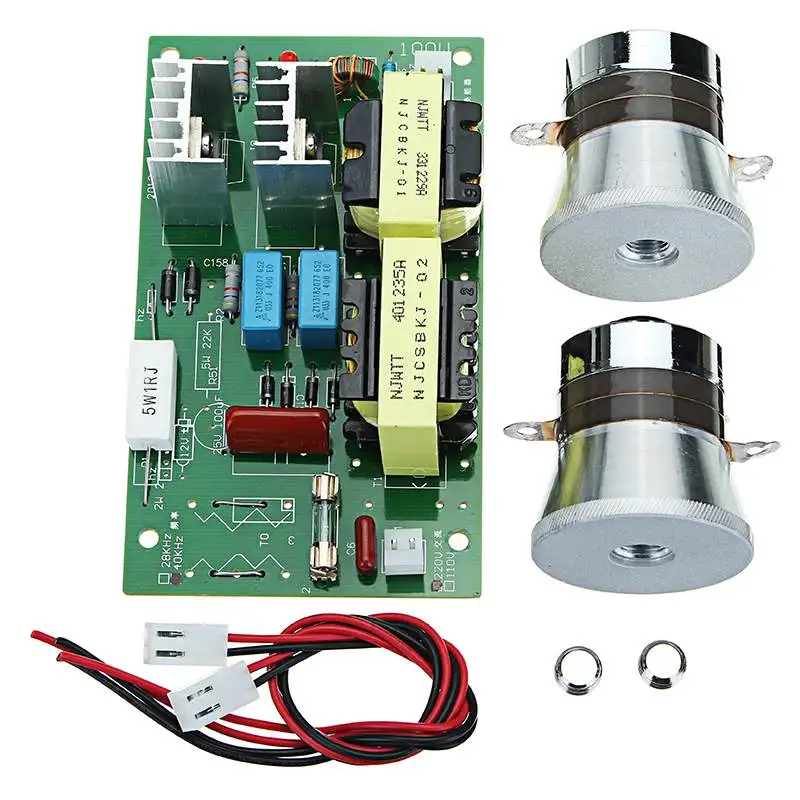 AC 220V 60W-100W Ultrasonic Cleaner Power Driver Board With 2Pcs 50W 40KHZ Transducers
AC 220V 60W-100W Ultrasonic Cleaner Power Driver Board With 2Pcs 50W 40KHZ Transducers