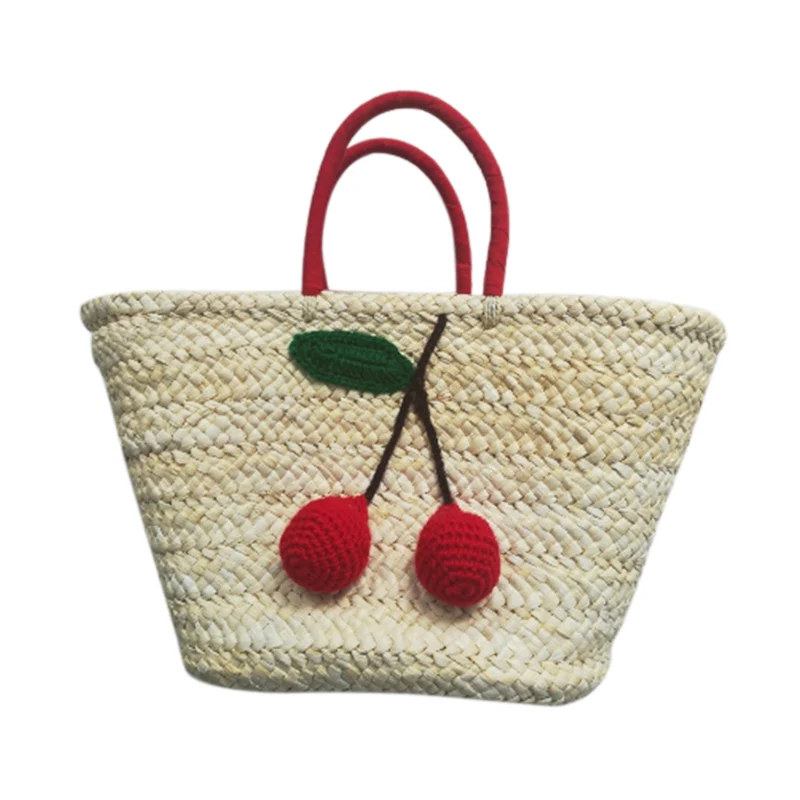 Summer Shopping Large Totes Boho Bags Red Cherry Pom Ball Design Beach Bag Handmade Woven Straw Handbags for Women Shoulder ba
Summer Shopping Large Totes Boho Bags Red Cherry Pom Ball Design Beach Bag Handmade Woven Straw Handbags for Women Shoulder ba