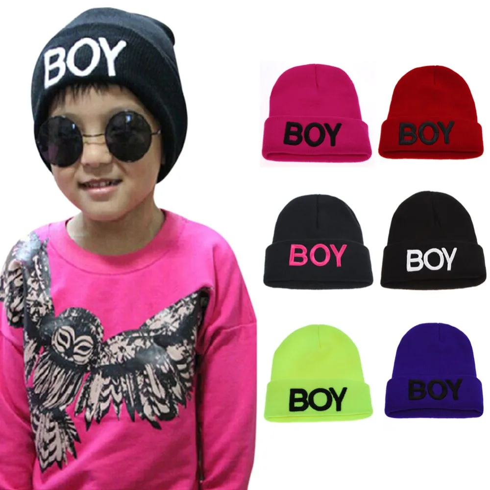 Модные детские шапки Детские с буквенным принтом для мальчиков Зимние теплые