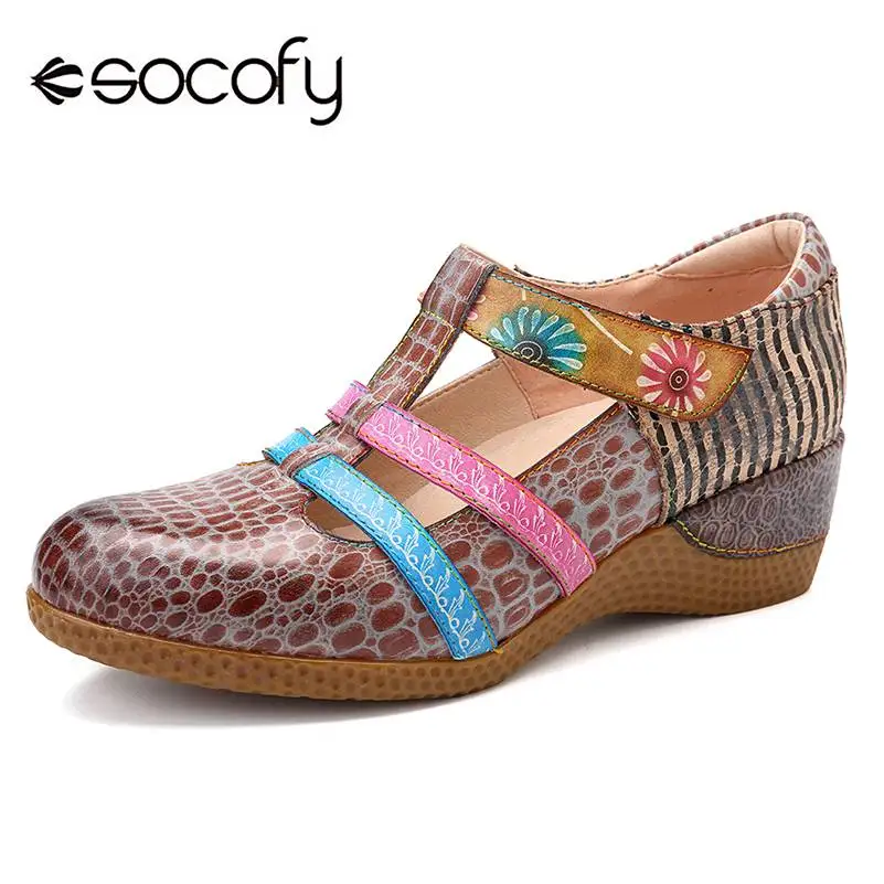 SOCOFY Retro Genuine Leather Hollow out Pattern Hook Loop Sandals Casual Loafers Soft Sole Woman Vintage Flower Flats Spring New
SOCOFY Retro Genuine Leather Hollow out Pattern Hook Loop Sandals Casual Loafers Soft Sole Woman Vintage Flower Flats Spring New