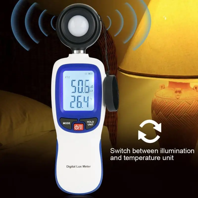 WT81 Digital LCD Digital Luxmeter Portable Light Lux Meter Tester Illuminometer Backlight and data holding
WT81 Digital LCD Digital Luxmeter Portable Light Lux Meter Tester Illuminometer Backlight and data holding