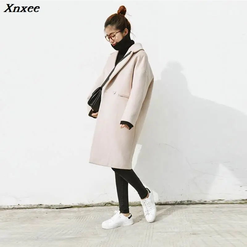 Fashion Women Woolen Jacket Female Winter New Korean Loose Coat Womens Long Trendy Simple Blends Females Solid Color Student
Fashion Women Woolen Jacket Female Winter New Korean Loose Coat Womens Long Trendy Simple Blends Females Solid Color Student
