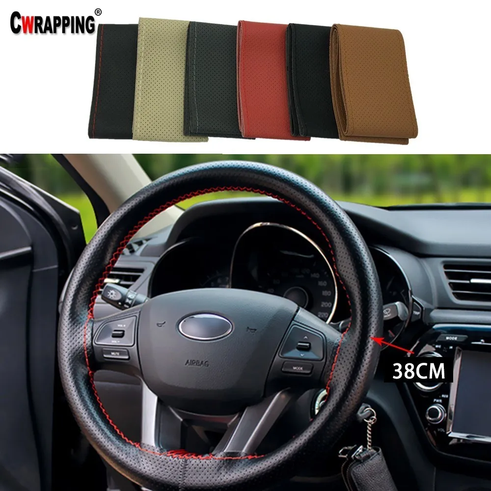 Car Leather Steering Wheel Cover Breathable Anti-slip Sleeve Protector Hand Sewing Braid Design With Needle & Thread Kit 15inch
Car Leather Steering Wheel Cover Breathable Anti-slip Sleeve Protector Hand Sewing Braid Design With Needle & Thread Kit 15inch