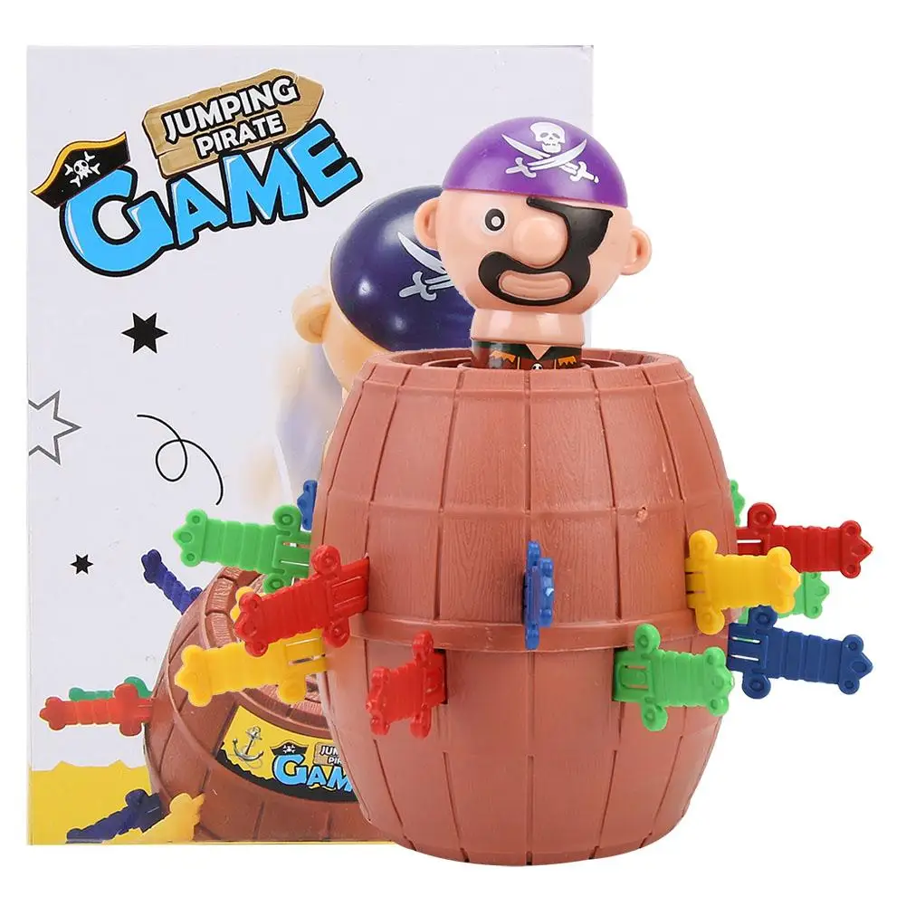 

Funny Jumping Gadget Pirate Barrel Game Toy Tricky Toy Adult Kids Party Game Gags Practical Jokes Lucky Stab Pop Up Toy