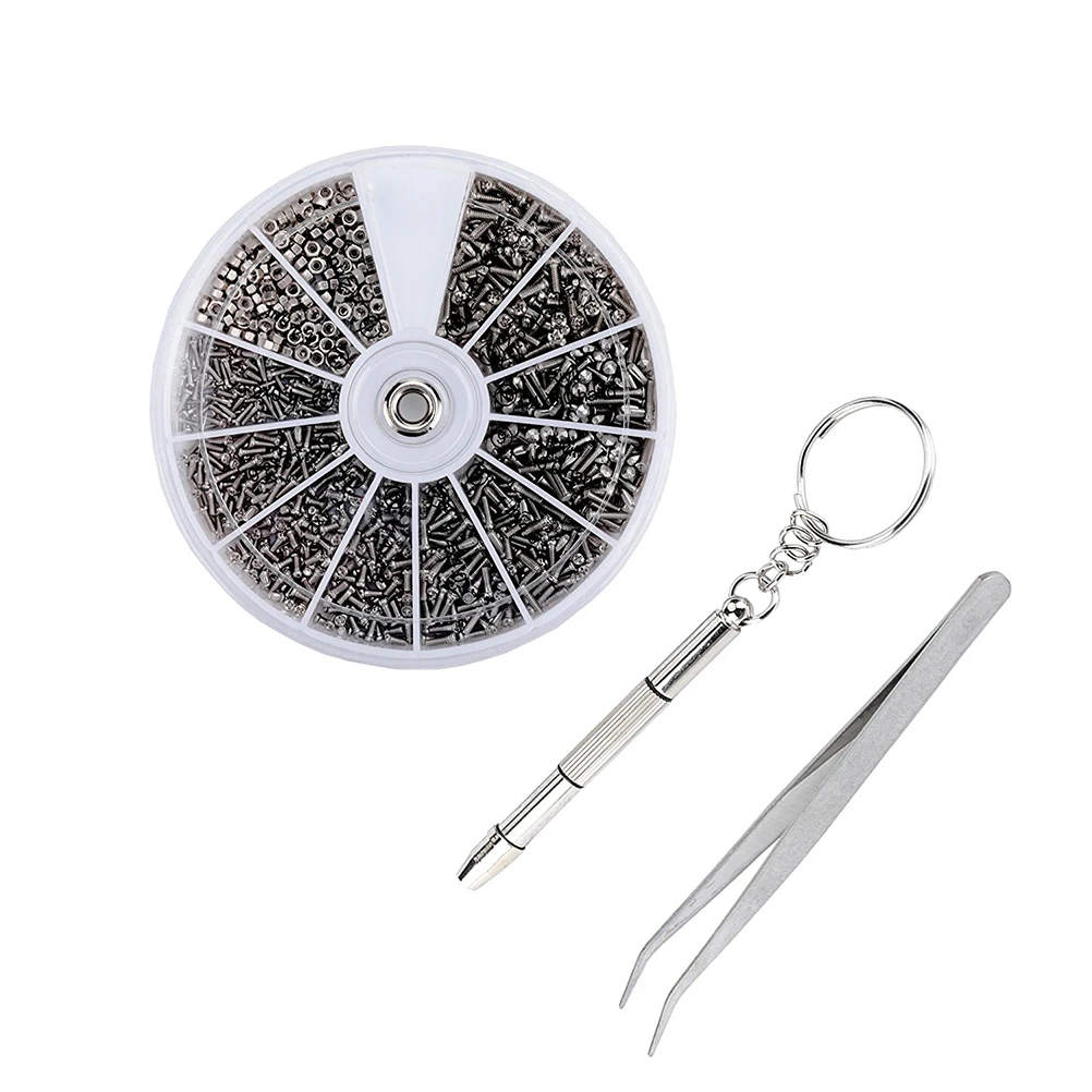 1200Pcs Glasses Repair Tools Eyeglass Clock Tiny Screws Nut Assortment Repair Tool Kit Set with Tweezer Micro Screwdriver
1200Pcs Glasses Repair Tools Eyeglass Clock Tiny Screws Nut Assortment Repair Tool Kit Set with Tweezer Micro Screwdriver