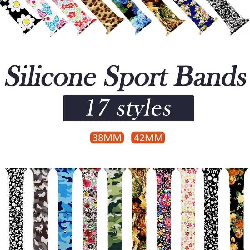 Silicone For Apple Watch band 44mm/42mm 40mm/38mm Sports Suave For iwatch 4 3 2 1 Strap Correa strap Fashion painted pattern
Silicone For Apple Watch band 44mm/42mm 40mm/38mm Sports Suave For iwatch 4 3 2 1 Strap Correa strap Fashion painted pattern