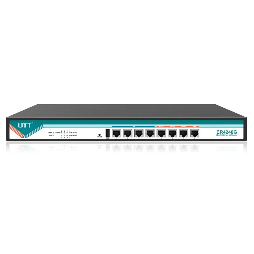 UTT ER4240G бизнесный Гигабитный VPN Маршрутизатор 4 WAN порта LAN баланс нагрузки/отказ NAT