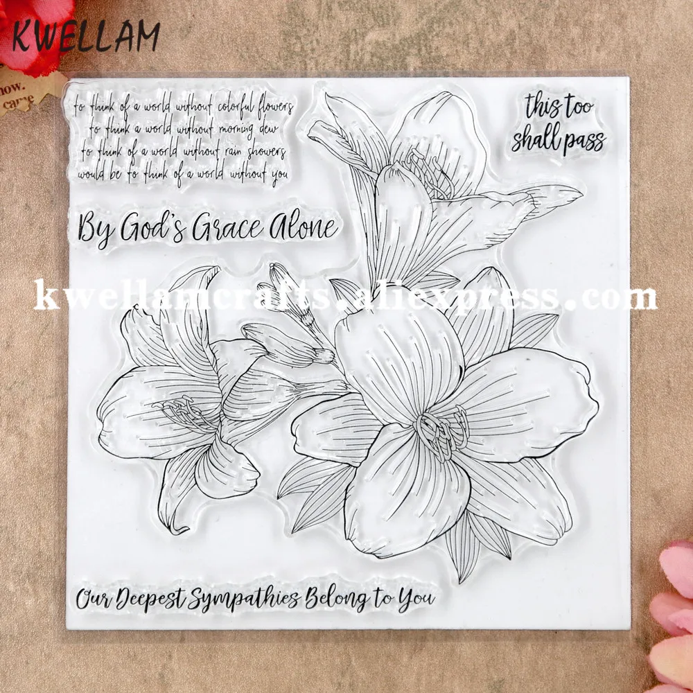 flowers Clear Silicone Stamp Album Scrapbooking Photo Card magnolia
