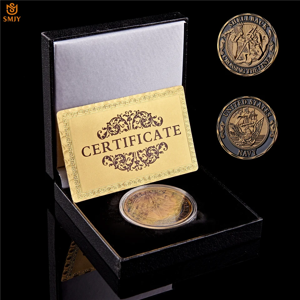 USA Navy Shellback Crossing The Line US Bronze Token Challenge Coin Collectible W/Luxury Display Box
USA Navy Shellback Crossing The Line US Bronze Token Challenge Coin Collectible W/Luxury Display Box