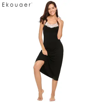 Ekouaer Sleepshirts Nightgown Women Spaghetti Strap Sleeveless Lace Trim Nighties Sleepwear Dress Ladies Sexy Nightdress S-XL
Ekouaer Sleepshirts Nightgown Women Spaghetti Strap Sleeveless Lace Trim Nighties Sleepwear Dress Ladies Sexy Nightdress S-XL