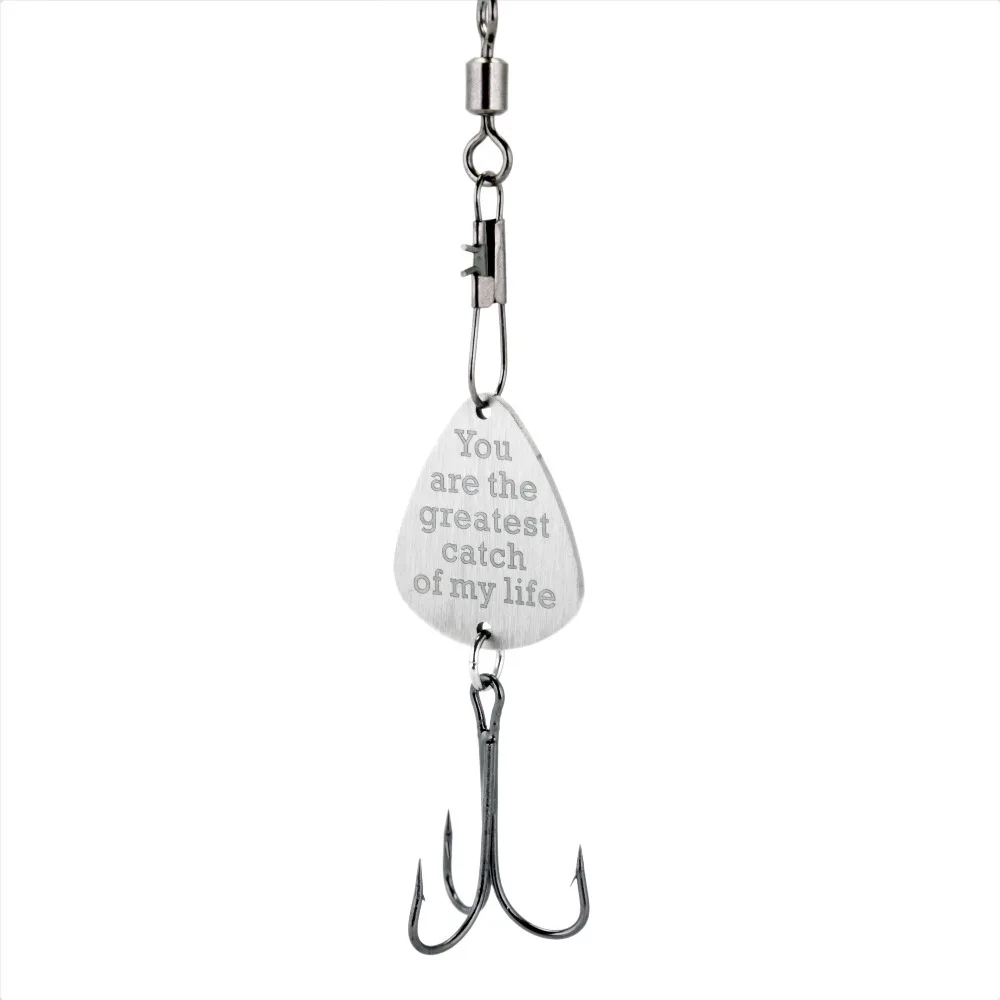 Hooked On You Till the End of the Line. Mens Fishing Lure Stainless Steel Key Ring Fish Hook Pendant Custom Engraved Qi Qi Wu
Hooked On You Till the End of the Line. Mens Fishing Lure Stainless Steel Key Ring Fish Hook Pendant Custom Engraved Qi Qi Wu