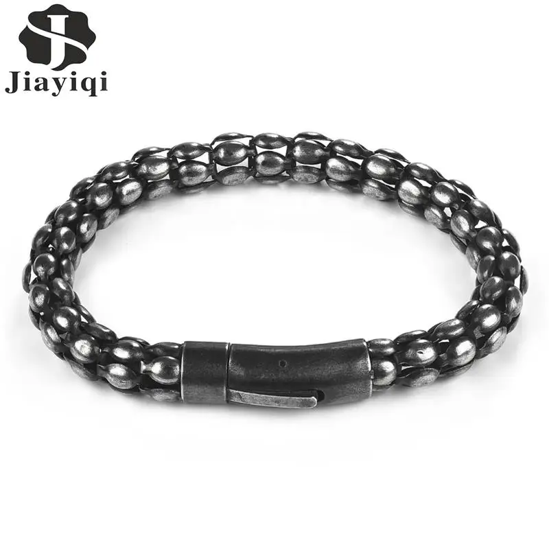 Jiayiqi Wheat Stainless Steel Bracelet Men Hip Hop Wristband Vintage Silver Chain Bangles Gifts Punk Male Jewelry Dropshipping
Jiayiqi Wheat Stainless Steel Bracelet Men Hip Hop Wristband Vintage Silver Chain Bangles Gifts Punk Male Jewelry Dropshipping