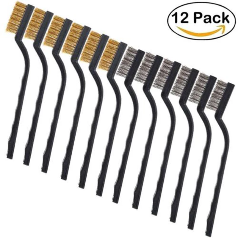 12Pcs Wire Brush Kit Mini Small Steel Copper Brush Tool Brass Nylon Cleaning DIY Paint Rust Remover Removal Metal Polishing
12Pcs Wire Brush Kit Mini Small Steel Copper Brush Tool Brass Nylon Cleaning DIY Paint Rust Remover Removal Metal Polishing