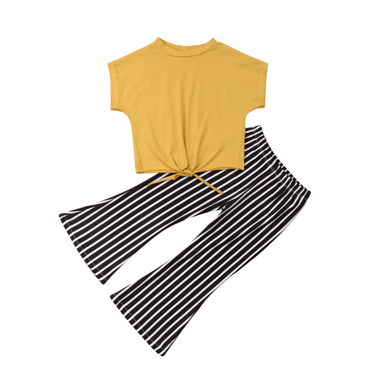 2-7Y Fashion Toddler Kids Baby Girl Short Sleeve Yellow T-shirt Tops Striped Flared Pant Bell Bottom 2PCS Summer Clothes Set
2-7Y Fashion Toddler Kids Baby Girl Short Sleeve Yellow T-shirt Tops Striped Flared Pant Bell Bottom 2PCS Summer Clothes Set