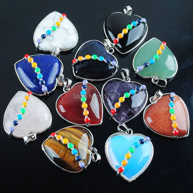 RONGZUAN Free shipping Mixed Colors 11PCS Gem Stone Heart Silver Plated Healing Reiki Chakra Pendant Charm Bead TC2027
RONGZUAN Free shipping Mixed Colors 11PCS Gem Stone Heart Silver Plated Healing Reiki Chakra Pendant Charm Bead TC2027