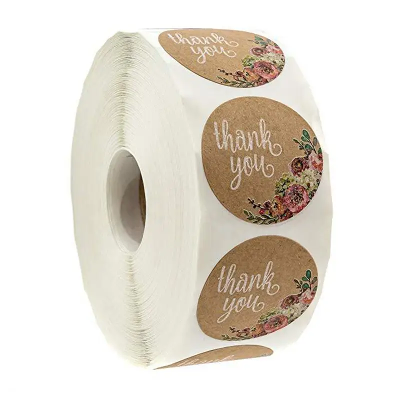 500PCS/Roll Floral Thank You Stickers Natural Brown Kraft Stickers DIY For Holiday Presents Scrapbooking Birthday Wedding
500PCS/Roll Floral Thank You Stickers Natural Brown Kraft Stickers DIY For Holiday Presents Scrapbooking Birthday Wedding