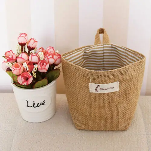Home Decor Desktop Burlap Cotton Linen Flower Basket Plant Storage Pot Bag Box Hanging Storage Box
Home Decor Desktop Burlap Cotton Linen Flower Basket Plant Storage Pot Bag Box Hanging Storage Box
