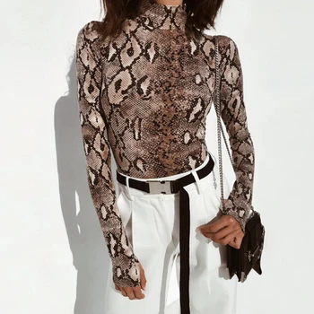 Women Turtle Neck Bodysuit Long Sleeve Leotard Lady Tops Romper Slim Clothes Bodysuit Cobra Snakeskin Sexy Wild Stylish
Women Turtle Neck Bodysuit Long Sleeve Leotard Lady Tops Romper Slim Clothes Bodysuit Cobra Snakeskin Sexy Wild Stylish