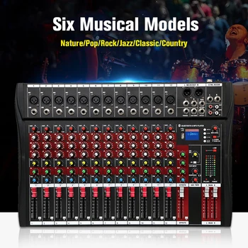 48V Audio Mixer with USB Professional 12 Channel bluetooth Studio DJ Mixing Console Karaoke Amplifier Digital KTV Sound Mixer
48V Audio Mixer with USB Professional 12 Channel bluetooth Studio DJ Mixing Console Karaoke Amplifier Digital KTV Sound Mixer
