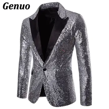 Mens Shiny Gold Sequin Glitter Blazer Jacket Men Nightclub Prom One Button Suit Blazer Men DJ Stage Singer Blazers Costume Homme
Mens Shiny Gold Sequin Glitter Blazer Jacket Men Nightclub Prom One Button Suit Blazer Men DJ Stage Singer Blazers Costume Homme