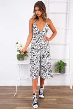2019 Summer Women Fashion Dot Print Jumpsuit Sexy V Neck Spaghetti Long Romper Casual High Street Holiday Playsuits
2019 Summer Women Fashion Dot Print Jumpsuit Sexy V Neck Spaghetti Long Romper Casual High Street Holiday Playsuits
