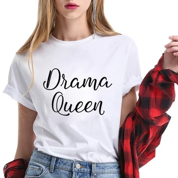 New Arrival Summer Fashion Women T Shirt Drama Queen Print T-Shirts O-Neck Short Sleeve Cusual Loose Fit Tops Tees
New Arrival Summer Fashion Women T Shirt Drama Queen Print T-Shirts O-Neck Short Sleeve Cusual Loose Fit Tops Tees