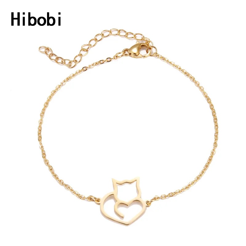 Hibobi Bracelet Stainless Steel Femme Jewelry Cat Charm Bracelets For Women Donot Fade Valentine's Day Bangles Gift
Hibobi Bracelet Stainless Steel Femme Jewelry Cat Charm Bracelets For Women Donot Fade Valentine's Day Bangles Gift