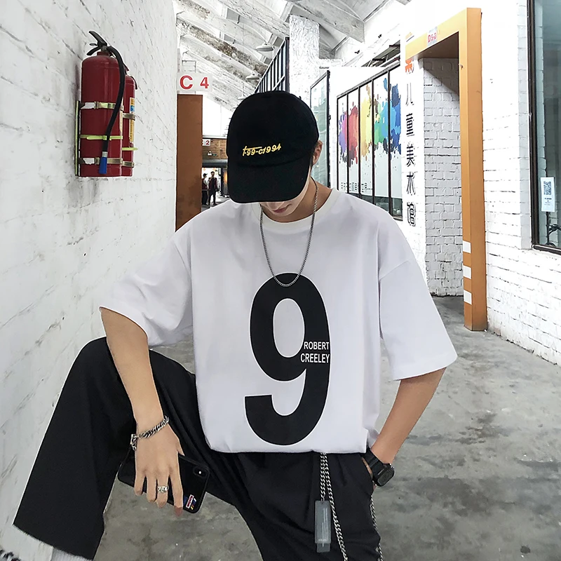 Men's T-shirt 19 Summer New Hong Kong Style Loose Round Neck Pullover Wild Color Digital Print Personality Casual Men's Clothing
Men's T-shirt 19 Summer New Hong Kong Style Loose Round Neck Pullover Wild Color Digital Print Personality Casual Men's Clothing