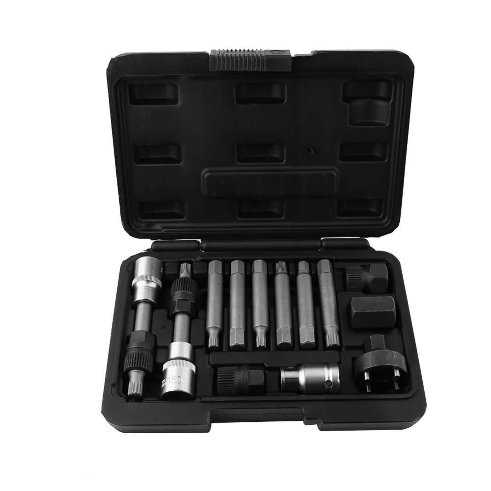13 Pcs Alternator Freewheel Pulley Removal Socket Bit Set Garage Service Tool Kit Professional auto tools Maximum Durability
13 Pcs Alternator Freewheel Pulley Removal Socket Bit Set Garage Service Tool Kit Professional auto tools Maximum Durability