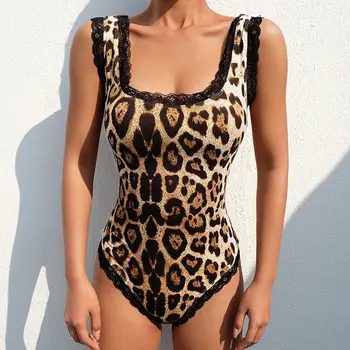 Leopard Print Bodysuit Romper Sexy Women Lace Up Bandage Sleeveless Sexy Bodysuit Jumpsuit Female One Piece Suit
Leopard Print Bodysuit Romper Sexy Women Lace Up Bandage Sleeveless Sexy Bodysuit Jumpsuit Female One Piece Suit