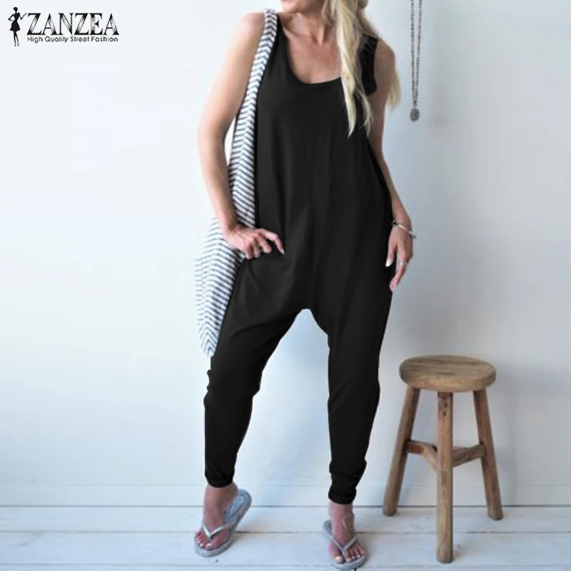 ZANZEA Women Jumpsuit Back Hollow Strap Long Rompers Ladies Solid Turnip Dungarees Overalls Combinaison Femme Playsuits Oversize
ZANZEA Women Jumpsuit Back Hollow Strap Long Rompers Ladies Solid Turnip Dungarees Overalls Combinaison Femme Playsuits Oversize