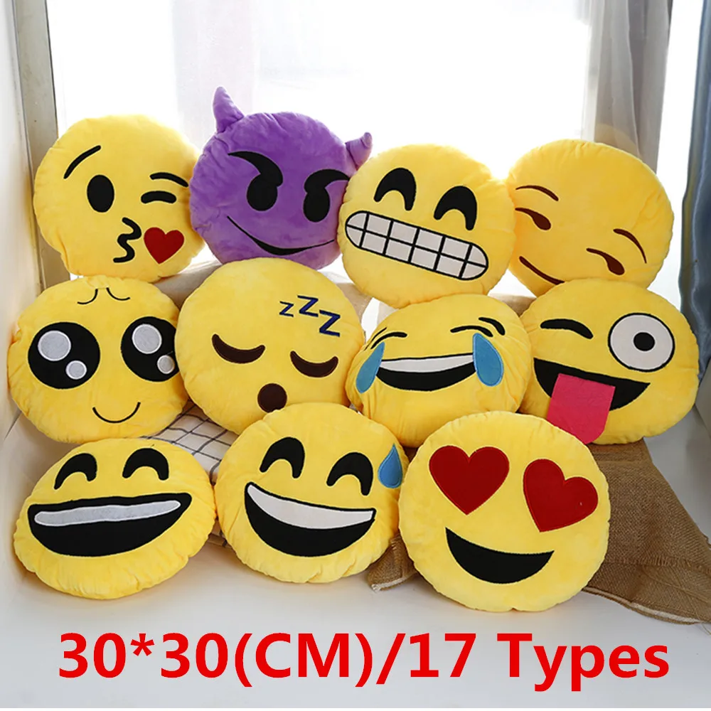 

Funny Emoji Pillow QQ Smiley Emotion Cushion Soft For Car Seat Home Decorative Cushions Stuffed Plush Toy Emoji Pillow Cushion