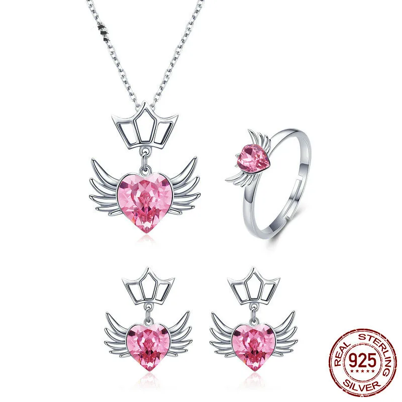 100% 925 Sterling Silver Love Heart Pink Cubic Zirconia Jewelry Sets For Women Wedding Engagement Jewelry Gift Zhs071
100% 925 Sterling Silver Love Heart Pink Cubic Zirconia Jewelry Sets For Women Wedding Engagement Jewelry Gift Zhs071