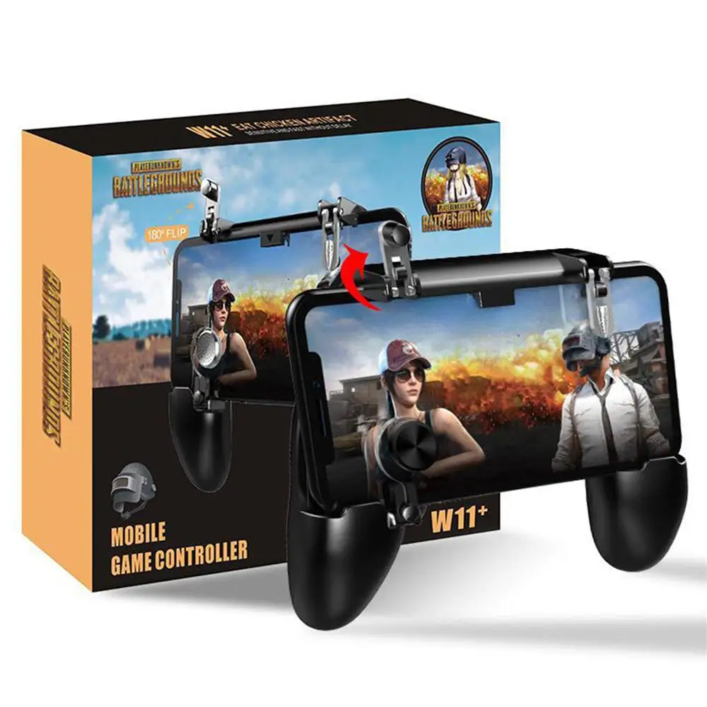 

W11 + PUBG Mobile Gamepad Joystick Metal L1 R1 Trigger Game Shooter Controller for iPhone Android Phone Mobile Gaming Gamepad