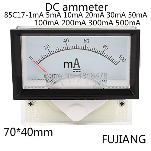 Pointer type DC ammeter 85C17 20mA 0-50mA DC micro ammeter head Rectangle Shaped Vertical Mounted Analog Ammeter Ampere Meter
Pointer type DC ammeter 85C17 20mA 0-50mA DC micro ammeter head Rectangle Shaped Vertical Mounted Analog Ammeter Ampere Meter