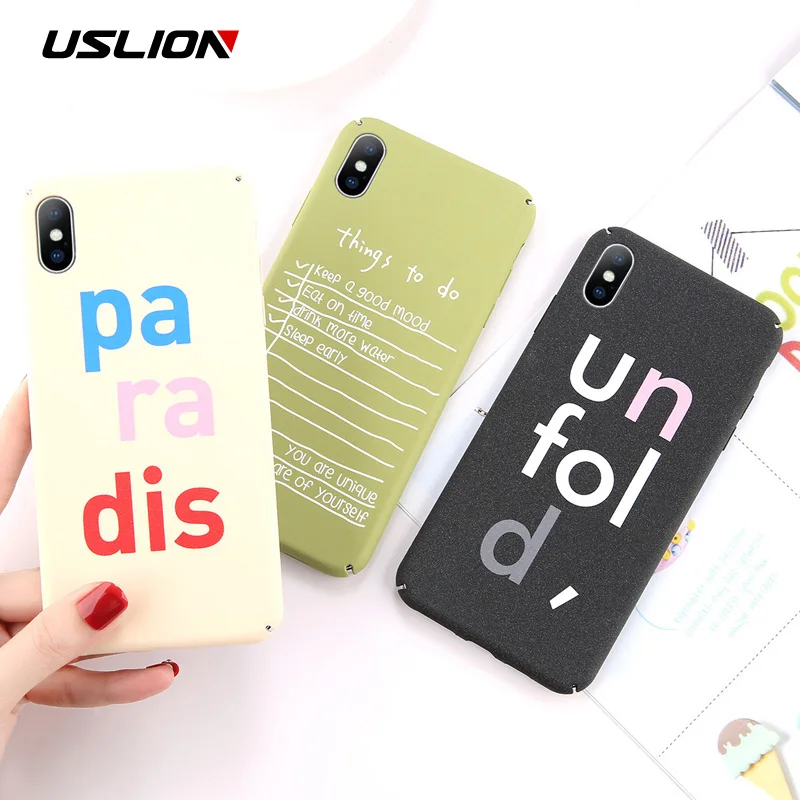 USLION Simple Letter Phone Case For iPhone X Xs XR Xs Max Frosted Hard PC Full Back Cover for iphone 6 6s 7 8 Plus Cases Coque
USLION Simple Letter Phone Case For iPhone X Xs XR Xs Max Frosted Hard PC Full Back Cover for iphone 6 6s 7 8 Plus Cases Coque