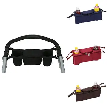 Baby Stroller Organizer hanging Bag Large Capacity storage Bag Hook Baby bottle storage tray Stroller Accessories Travel
