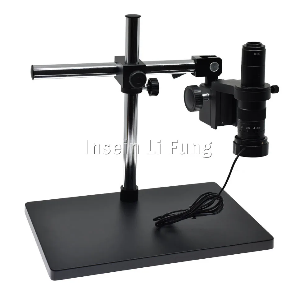 

Large-size Industrial Video Monocular Microscope Camera Rotating Bracket+10X-180X Zoom C Mount Lens+Adjustable LED Light Source