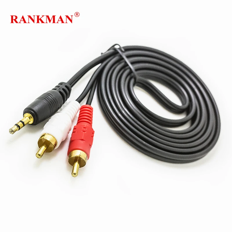 Rankman 3.5mm Jack to 2RCA Jack Splitter RCA AUX Audio Cable for Speaker Laptop MP3 DVD TV
Rankman 3.5mm Jack to 2RCA Jack Splitter RCA AUX Audio Cable for Speaker Laptop MP3 DVD TV