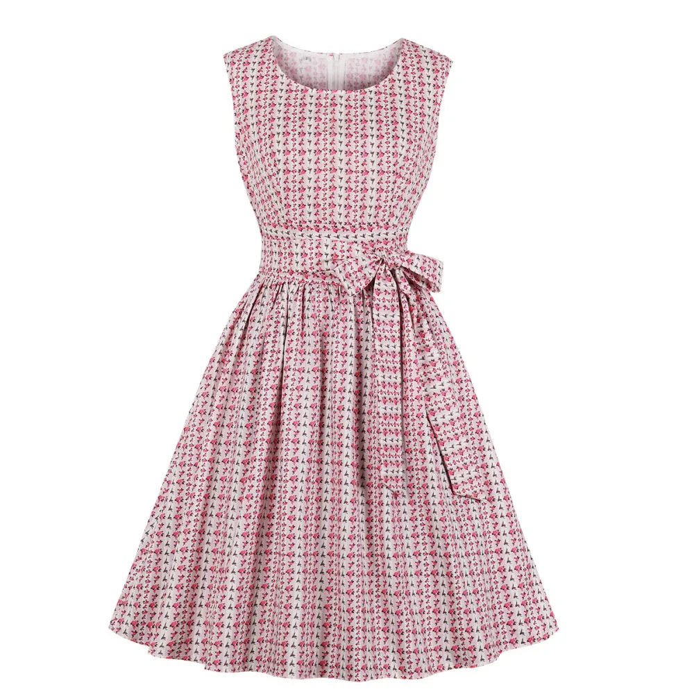 New Floral Print Vintage Dress Sleeveless High Waist Belted Pin Up Dress Casual Summer Rockabilly Retro A-Line Party Dresses
New Floral Print Vintage Dress Sleeveless High Waist Belted Pin Up Dress Casual Summer Rockabilly Retro A-Line Party Dresses
