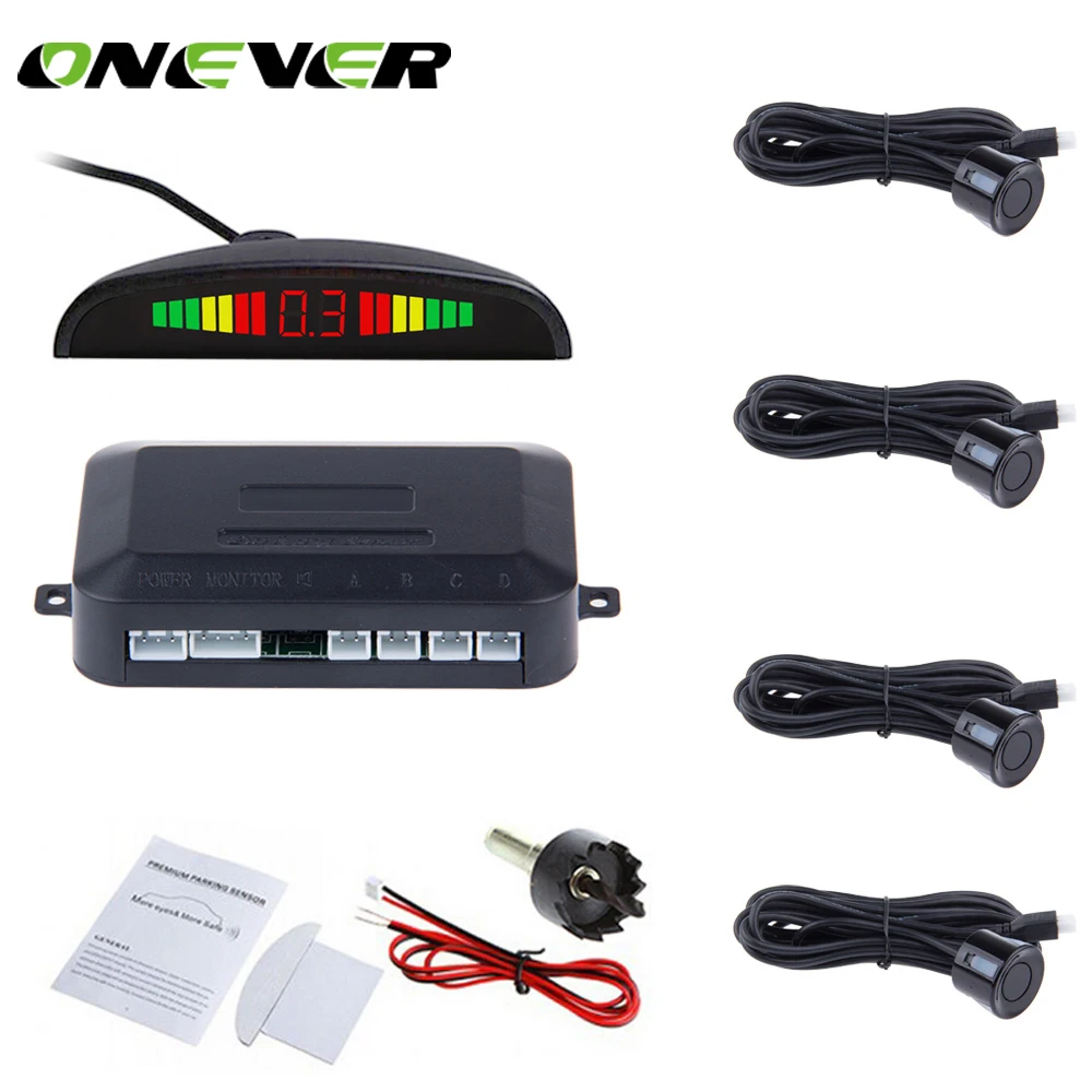 Onever Car Parking Sensor With 4 Sensors LED Digital Display Voice Reverse Backup Radar Monitor Detector Security Alert System
Onever Car Parking Sensor With 4 Sensors LED Digital Display Voice Reverse Backup Radar Monitor Detector Security Alert System