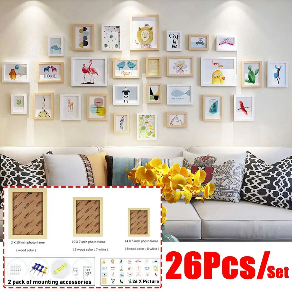 26Pcs/set Wooden Photo Frame Set Picture Wall Hang Decor Collage Large Small Multi Set Frames for Home Coffee Shop Decoration
26Pcs/set Wooden Photo Frame Set Picture Wall Hang Decor Collage Large Small Multi Set Frames for Home Coffee Shop Decoration