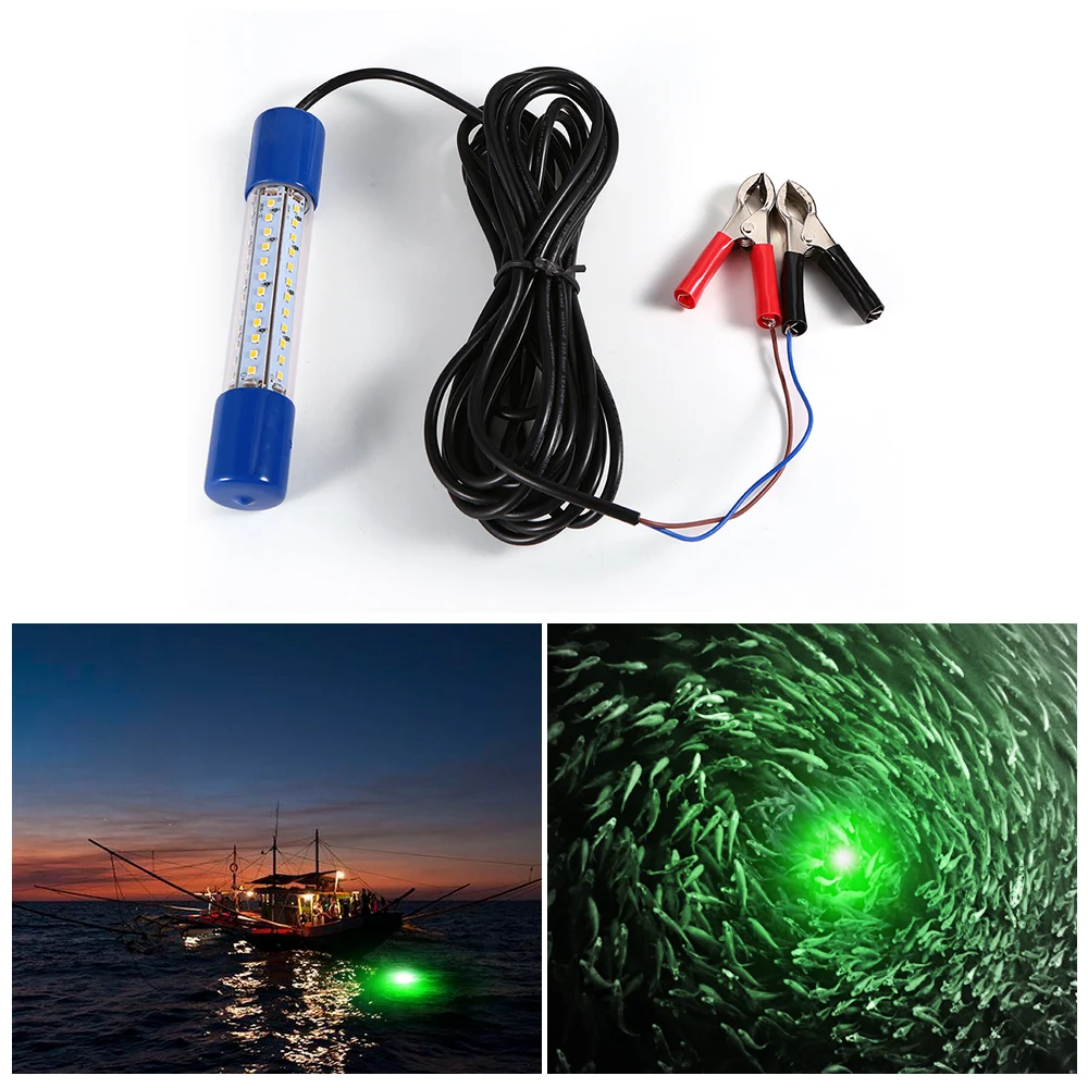 

12V 12W 72 LEDs Night Fishing Light Submersible LED Lamp Bait Squid Fish Attracting Light Fish Finder Light with 5.5M Cord